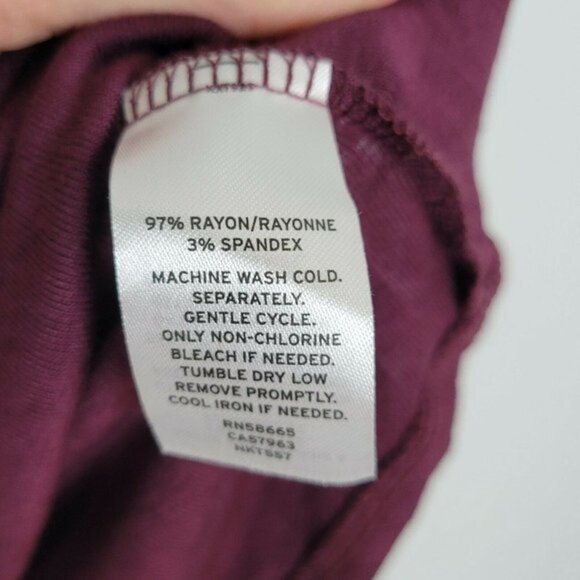 14th and Union button tie front blouse burgundy xs women's - Picture 5 of 6